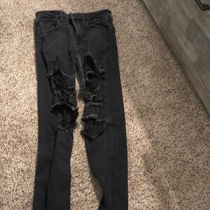 Black skinny ripped jeans